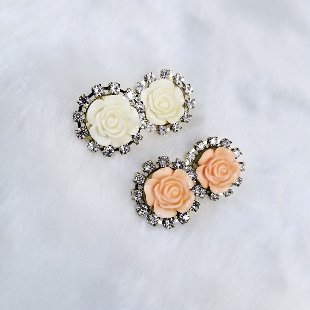 White Rose Studs